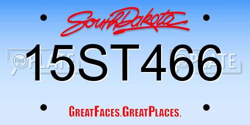 15ST466 South Dakota License Plate