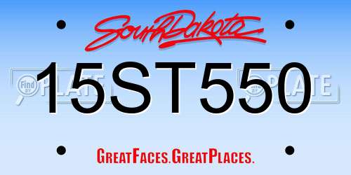 15ST550 South Dakota License Plate