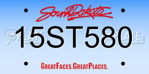 15ST580 South Dakota License Plate