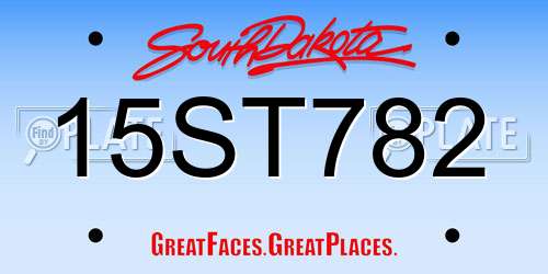 15ST782 South Dakota License Plate