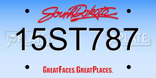 15ST787 South Dakota License Plate