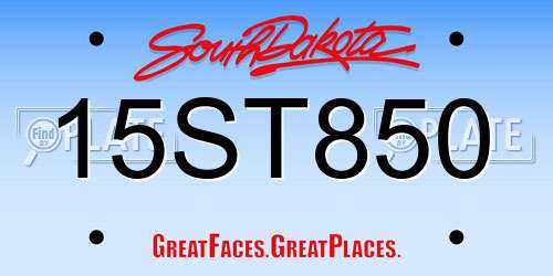 15ST850 South Dakota License Plate