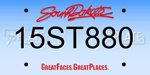 15ST880 South Dakota License Plate