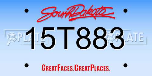 15T883 South Dakota License Plate