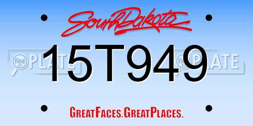 15T949 South Dakota License Plate