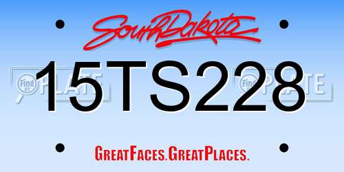 15TS228 South Dakota License Plate