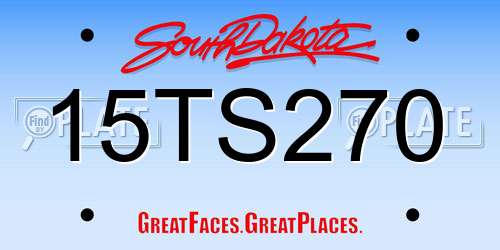 15TS270 South Dakota License Plate