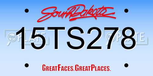 15TS278 South Dakota License Plate
