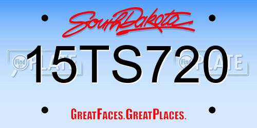 15TS720 South Dakota License Plate