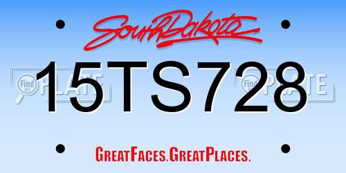 15TS728 South Dakota License Plate