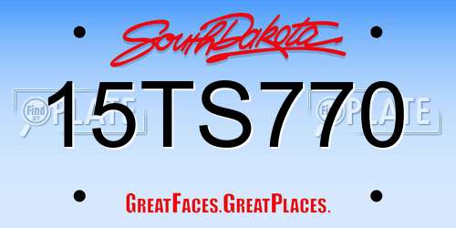 15TS770 South Dakota License Plate