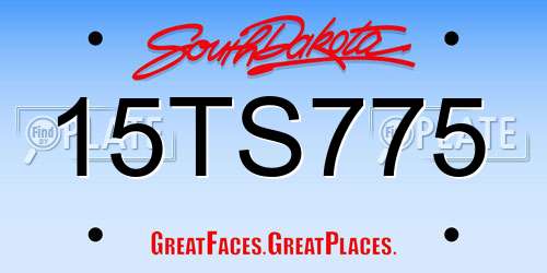 15TS775 South Dakota License Plate