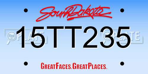 15TT235 South Dakota License Plate