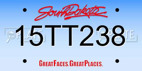 15TT238 South Dakota License Plate