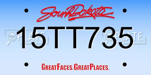 15TT735 South Dakota License Plate