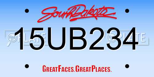 15UB234 South Dakota License Plate