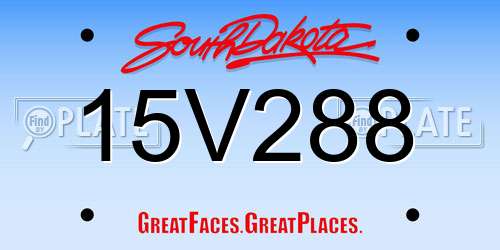 15V288 South Dakota License Plate