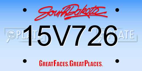 15V726 South Dakota License Plate