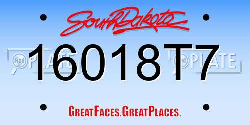 16018T7 South Dakota License Plate