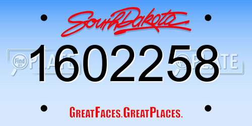 1602258 South Dakota License Plate