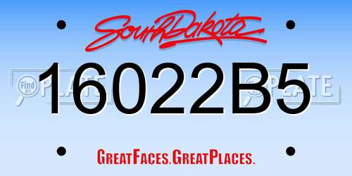 16022B5 South Dakota License Plate