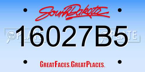 16027B5 South Dakota License Plate