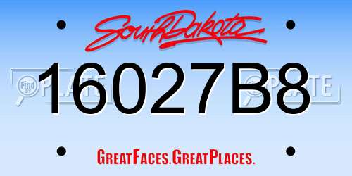 16027B8 South Dakota License Plate