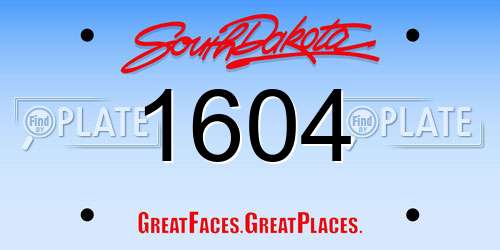 1604 South Dakota License Plate