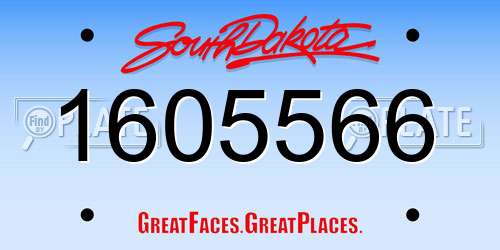1605566 South Dakota License Plate