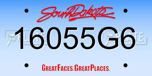 16055G6 South Dakota License Plate