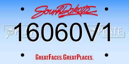 16060V1 South Dakota License Plate