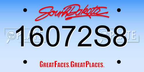 16072S8 South Dakota License Plate