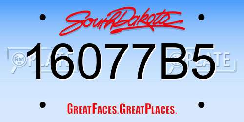 16077B5 South Dakota License Plate