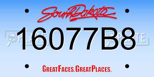 16077B8 South Dakota License Plate