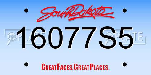 16077S5 South Dakota License Plate