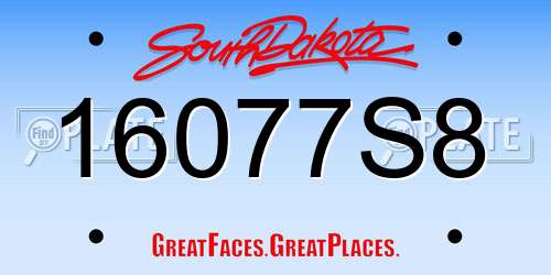 16077S8 South Dakota License Plate