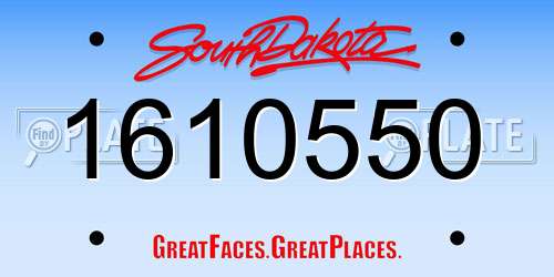 1610550 South Dakota License Plate