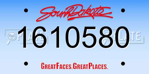 1610580 South Dakota License Plate