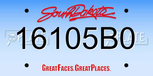 16105B0 South Dakota License Plate