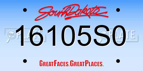 16105S0 South Dakota License Plate
