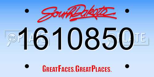 1610850 South Dakota License Plate