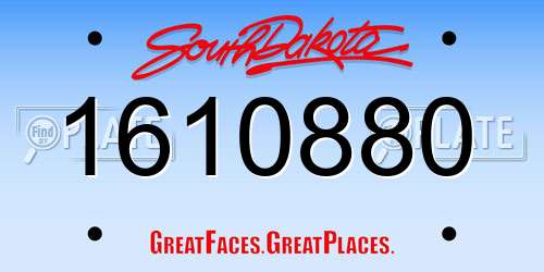 1610880 South Dakota License Plate