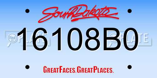 16108B0 South Dakota License Plate