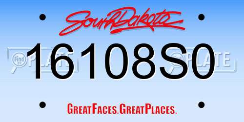 16108S0 South Dakota License Plate