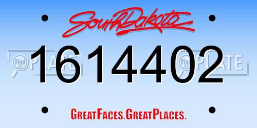 1614402 South Dakota License Plate