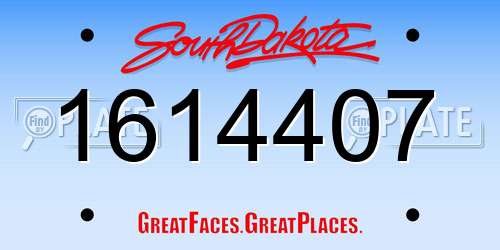 1614407 South Dakota License Plate