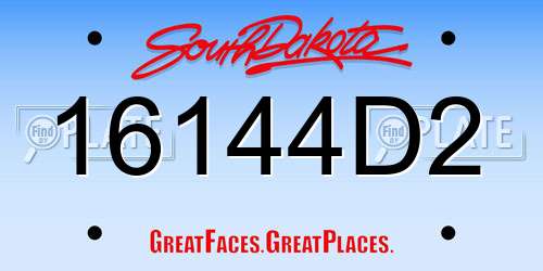 16144D2 South Dakota License Plate