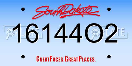 16144O2 South Dakota License Plate