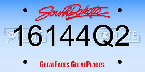 16144Q2 South Dakota License Plate