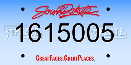 1615005 South Dakota License Plate